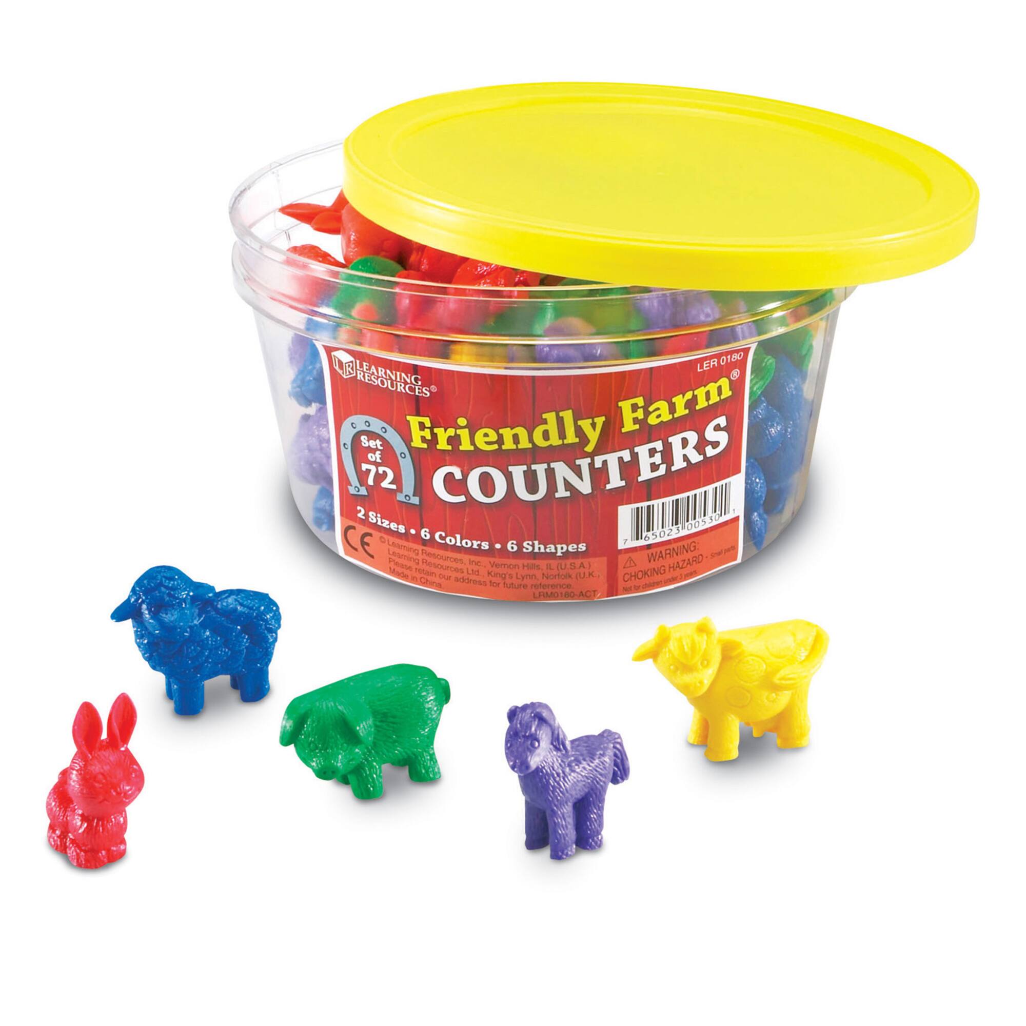 Learning Resources® Friendly Farm® Animal Counters, Set of 72